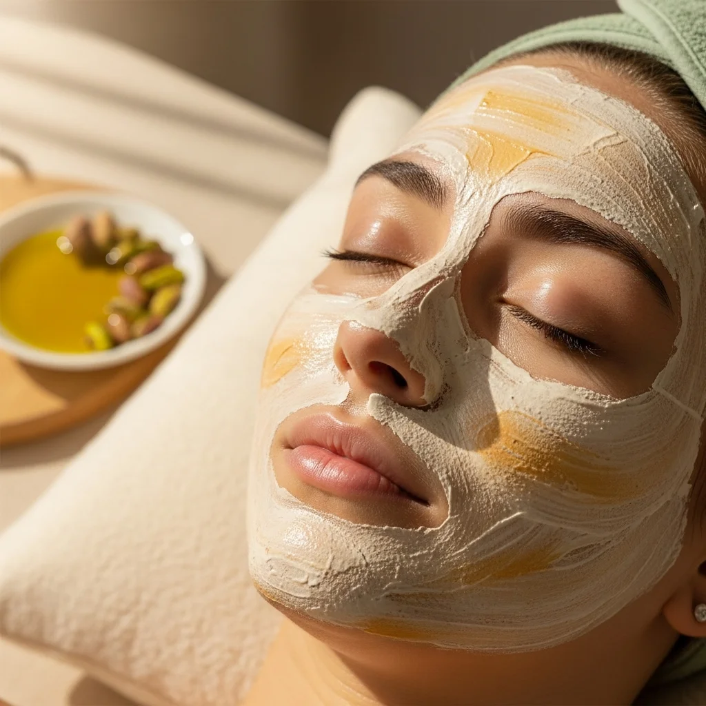 Spring Wellness Facial — Maske im warmen Atelierlicht